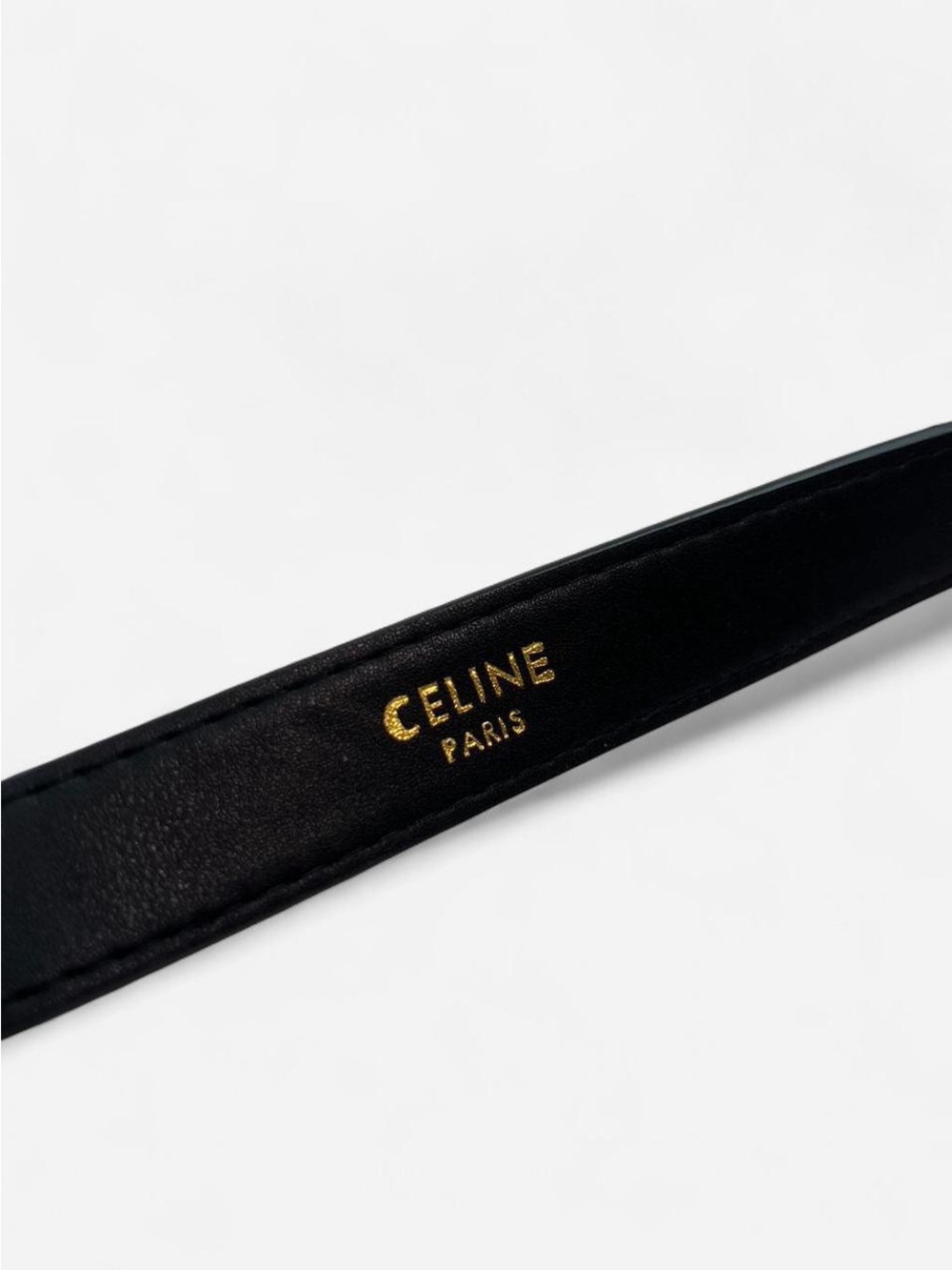 Celine black leather belt with gold buckle 🖤 - Picture 3 of 7